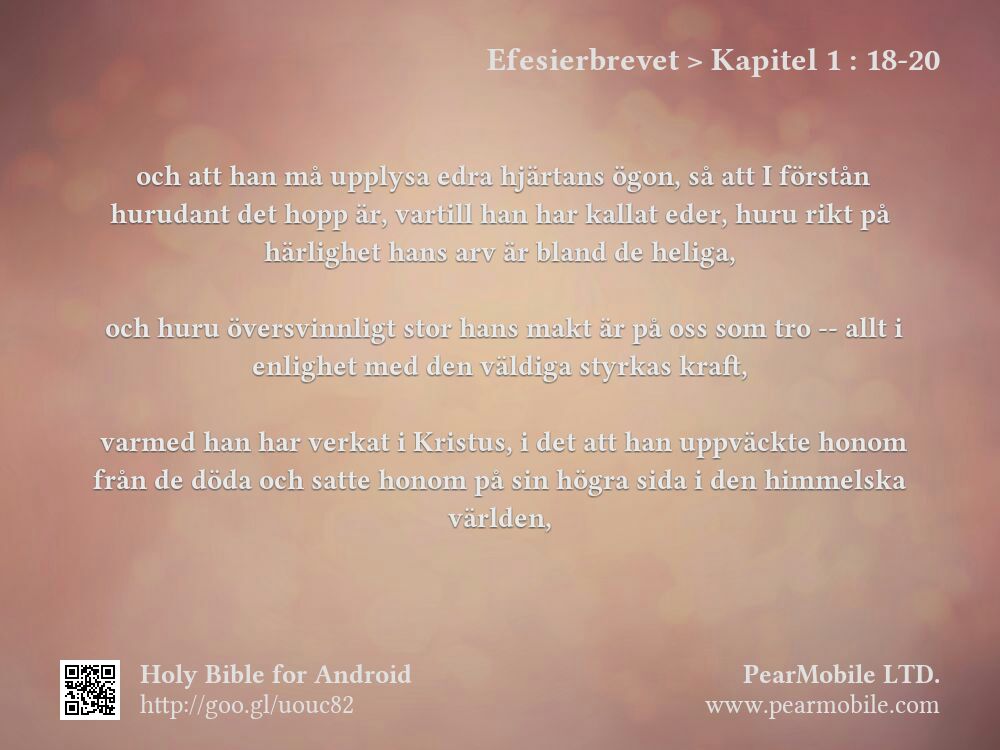 Efesierbrevet, Kapitel 1:18-20